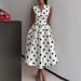 Summer New Temperament Waist Thin Polka Dot Dress_ecoleips.com