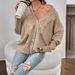 Sexy Knit Cardigan Set – Chic Open-Front Acrylic Sweater With Lace Trim (Khaki, S/M/L)_ecoleips.com