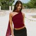 European And American INS Style Hot Girl Women's Leopard Print One-Shoulder Sleeveless Ribbon Short Tight Tank Top_ecoleips.com