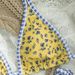 Women's Reversible Floral Print Bikini Set Soft Polyester Adjustable Fit Swimsuit in Yellow Size S to L_ecoleips.com