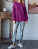 K New Women's Lantern Sleeve Round Neck Lace Sleeve Pullover Top_ecoleips.com