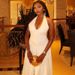 Women's European American Style Solid Color Fishtail Skirt U Neck Halter Neck Elegant Long Dress Waist Cinching Trendy_ecoleips.com