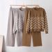 Women's Slimming Wide Leg Pants And Knitted Top Set Korean Style Two Piece Autumn/Winter Clothing_ecoleips.com