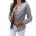 Hot Sale Women's Long Sleeved Slim Fitting Button Down Short Jacket European American Style_ecoleips.com