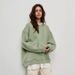 Round-Neck Loose Hoodie For Women's Autumn And Winter Street Solid Color Oversized Fleece Pullover Hoodie_ecoleips.com