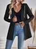 Aria Basics 2024 Women's Spring And Autumn Solid Color Wave Stitching Casual Loose Drawstring Hooded Jacket_ecoleips.com
