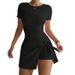 Women's Clothing Women's Cross-Over Casual Yoga Onesie Mini Skirt Tight Fitting Backless Two Piece Outdoor Fitness Anti-Exposure Sports Tennis Skirt_ecoleips.com