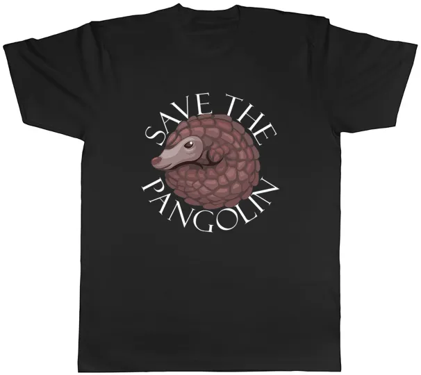 Women's T-Shirts Save The Pangolin Mens T-Shirt Endangered Animal Wildlife Tee Gift_ecoleips.com