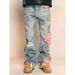 Patchwork Jeans For Women – Trendy Wide-Leg Denim Pants With Relaxed Fit & Unique Design Flattering High Waist_ecoleips.com