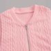 Women's V-Neck Zip-Up Sweatshirt With 3D Jacquard & Ribbed Trim – Cozy Oversized Pullover For Fall_ecoleips.com