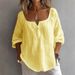 New Women's Clothing Casual V-Neck Long Sleeve Pullover Top Various Colors Fashionable Comfortable Top For Women_ecoleips.com