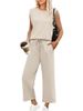 Women's Clothing Women's Loose Sleeveless Set Round Neck Vest Top And Pants Casual Two Piece Autumn Clothing Style_ecoleips.com