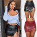 Sexy High Waist PU Leather Mini Skirt - Bodycon Stretch Short Skirt For Women, Clubwear, Night Out, Street Style_ecoleips.com