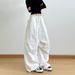 White Paratrooper Work For Women In Spring Autumn, Loose And Slimming, American Style Sports, Floor Mopping, Straight_ecoleips.com