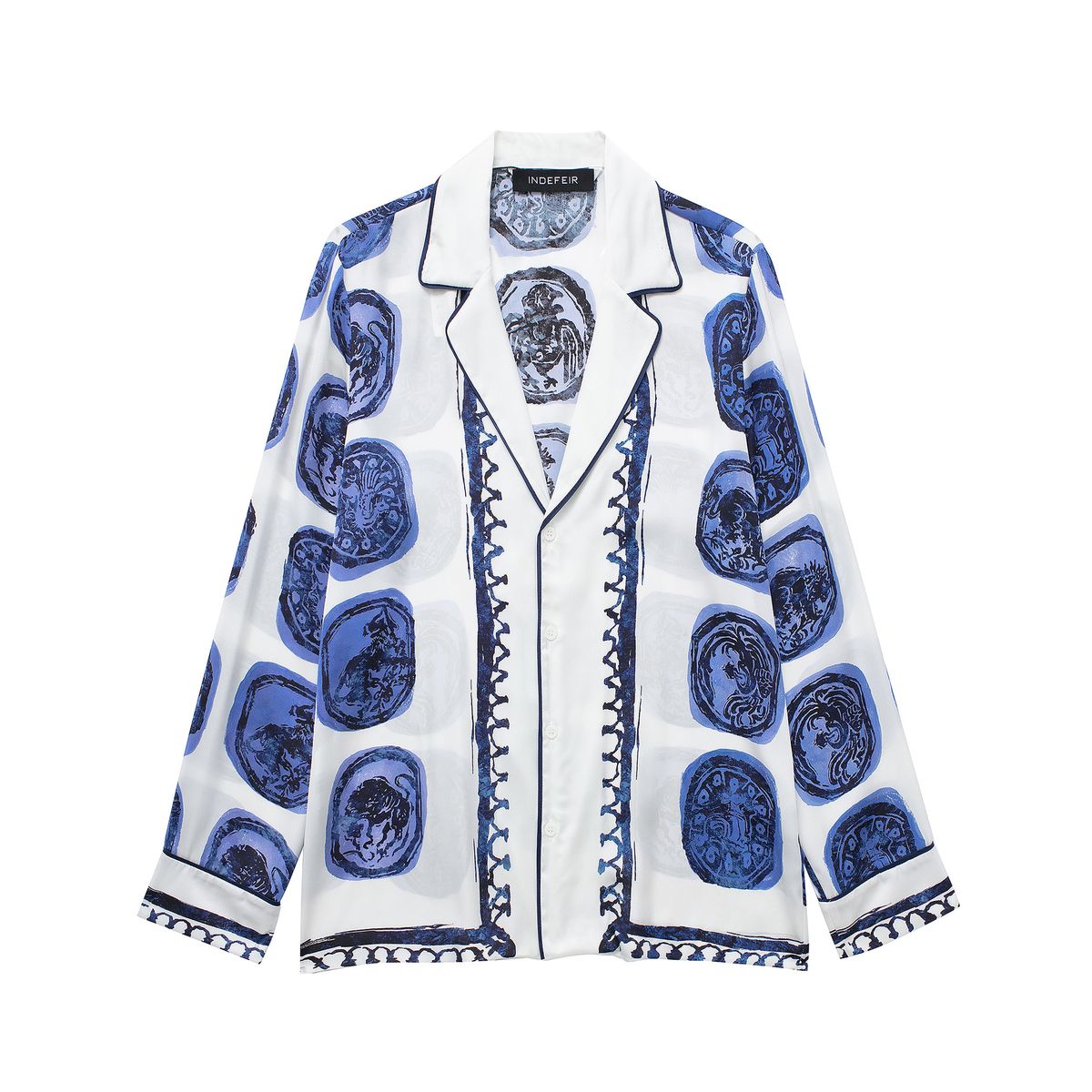 Women's Clothing Printed Casual Shirt Printed Loose Trousers_ecoleips.com
