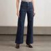2026 Early Spring New European And American FD Style High-waisted Dark Blue Front Pocket Denim Flared Pants For Women_ecoleips.com