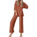 2024 Autumn European And American Women's Fashion Simple Round Neck Five-Quarter Sleeve Comfortable Top Loose_ecoleips.com