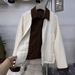 girl European Style Two-Piece Patchwork Turn-Down Collar Cotton Jacket For Women 2025 Autumn Winter New Small Size_ecoleips.com