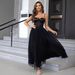 Women's Clothing Contrast Color Mesh Slit Slim Dress_ecoleips.com