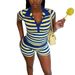 New Style Women's Summer Two Piece Set D10200 New Dopamine Candy Color Striped Color Blocking Suit_ecoleips.com