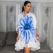 Floral Print Shirt Dress With Collar - Versatile Button-Down Tunic Dress For Women, Casual Chic Office To Weekend Wear_ecoleips.com