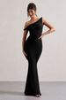 Women's One Shoulder Mermaid Maxi Dress Sleeveless Bodycon Floor-Length Evening Gown For Prom Cocktail Party Wedding Formal Occasions_ecoleips.com