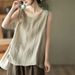 Summer New Cotton Linen Camisole Plus Size Belly Covering 2025 Inner And Outer Wear Versatile Hong Kong Style_ecoleips.com