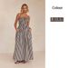 Women's Clothing Spring And Summer Striped Elastic Sexy Large Swing Pocket Suspender Dress_ecoleips.com