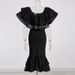 Women's Clothing Sexy Suit For Women Autumn New Style One Shoulder Ruffled Top + Hip Skirt Two Piece Suit_ecoleips.com