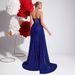 New Sequin Strapless Slim Fit Evening High Slit Model Runway Banquet Light Party Dress_ecoleips.com