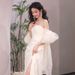 Women's Clothing Strapless Light Wedding Dress For Brides Simple Long Satin Wedding Dress Fairy Forest Style Morning Gown Dress_ecoleips.com