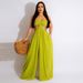 Women's Clothing Sexy Chiffon Wrapped Chest Naked Back Wide Leg Jumpsuit_ecoleips.com