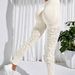 Seamless Peach Hip High Waist Yoga Pants Hollow Striped Sports Tight Trousers Sweat-absorbent Breathable Sports Leggings For Women_ecoleips.com