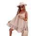 2024 Summer New Cross-Border European And American Women's Clothing Solid Color Loose Ruffle Hem Dress_ecoleips.com