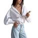 Verve 2025 Women's Lazy Style Elegant Commuting Versatile Round Neck Lantern Sleeve Shirt Women_ecoleips.com