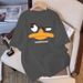 Women's Oversized Short Sleeve T-Shirt - Longline Casual Comfort Fit Basic Tee For Everyday Wear_ecoleips.com