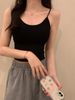2026 Short Strap Vest Women's Inner Wear Short Style Sexy Back Pad Bra Trendy Base Top Nylon Spandex Blend Pure Color Design_ecoleips.com