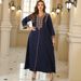 Muslim Abaya Women's Clothing Dubai Turkish Embroidered Robe_ecoleips.com