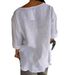2025 European And American Summer New Loose T Shirts For Women V Neck Cotton And Linen Button Tops_ecoleips.com