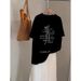 Hong Kong Style Niche Design Sense Letter Printing Short-sleeved T-shirt Women's 2026 Spring Women's Clothing New Loose And Versatile Top_ecoleips.com