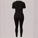 Women's Clothing Style Women's Fashion Tight Fitting T-Shirt Pants And Short Sleeved Set Clothing For Women_ecoleips.com