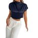 Women's Clothing Summer Satin Shirt Women's Fashionable Short Sleeved Blouse High End Style Top For Formal & Casual For Women_ecoleips.com