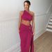 Women's Clothing 2024 Summer New Arrivals Sexy Backless Tube Top Slim Fit Slit Skirt Set Wholesale_ecoleips.com