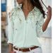 Women's Long Sleeved Single-Breasted Shirt Loose Lapel Printed Top Temperament Lady Blouse_ecoleips.com