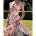 Women's Sexy French Floral Print Halter Backless Bodycon Mini Dress – Rustic Resort Summer Gown_ecoleips.com