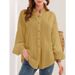 Verve Spring Summer New Solid Color Long Sleeve Shirt Cotton Linen Blouse Cardigan Women's Clothing_ecoleips.com