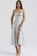 European American Style Fashion Printed Halter Lace Trim Slim Fit Suspender Long Dress Summer Casual Party Women Dress_ecoleips.com