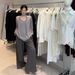 Suitable For All Seasons UMA WHITE Guangzhou Thirteen Factories Run Deng 25 Spring New Casual For Women Tall Straight Wide-Leg Long Pants_ecoleips.com