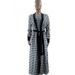 Muslim Houndstooth Long Sleeve Jacket Fashion Dress Set_ecoleips.com