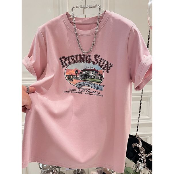 European Style Large Pure Cotton Short Sleeve T-Shirt For Women 2024 Summer New Plus Size Women's Clothing Belly_ecoleips.com